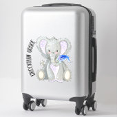Baby Naam Schattigee Schattige Veer Lavendel Olifa Sticker (Koffer)