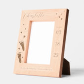 Baby Naam Script & Geboortestatistieken Voetafdruk Gegraveerde Lijstjes (Links)