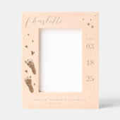 Baby Naam Script & Geboortestatistieken Voetafdruk Gegraveerde Lijstjes (Voorkant)