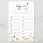 Baby naam spel bij wilde bloem Baby shower spel Flyer (Voorkant)