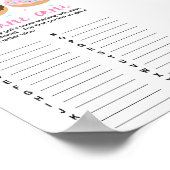 Baby Naam Spel Roze Donut Shower Game Poster (Hoek)