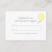 Baby Naam Suggestie Baby Strooi Geel Ballon Informatiekaartje (Voorkant)