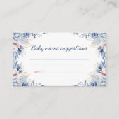 baby Naam Suggesties Bloemen baby shower Informatiekaartje (Voorkant)