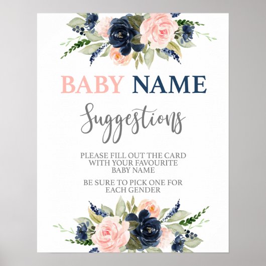 Baby Naam Suggesties Geslacht Poster (Voorkant)