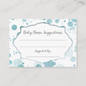 Baby Naam Suggesties Kaart Blue Stippen Baby showe (Voorkant)