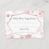 Baby Naam Suggesties Kaart Polka Dots Baby shower (Voorkant)