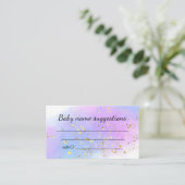 baby Naam Suggesties Roze Blauw Goud baby shower Informatiekaartje (Staand voorkant)