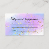 baby Naam Suggesties Roze Blauw Goud baby shower Informatiekaartje (Voorkant)