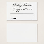 Baby Naam Suggestions Kaart voor Baby shower (Voorkant /achterkant)