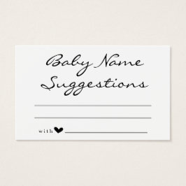 Baby Naam Suggestions Kaart voor Baby shower