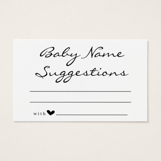 Baby Naam Suggestions Kaart voor Baby shower (Voorkant)