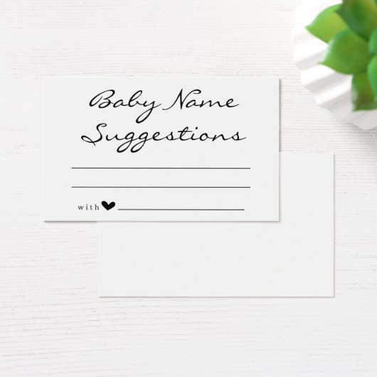 Baby Naam Suggestions Kaart voor Baby shower (Bureau)