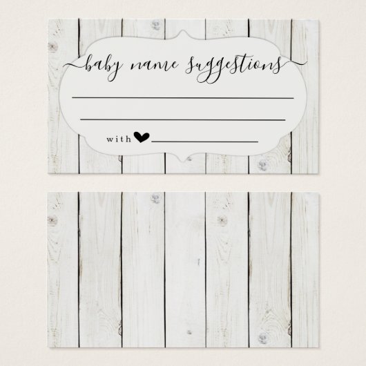 Baby Naam Suggestions Kaart voor Baby shower (Voorkant /achterkant)