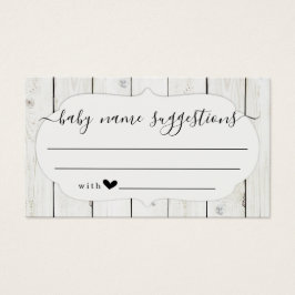 Baby Naam Suggestions Kaart voor Baby shower