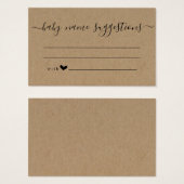 Baby Naam Suggestions Kaart voor Baby shower (Voorkant /achterkant)