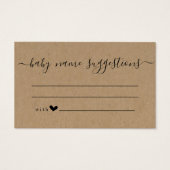 Baby Naam Suggestions Kaart voor Baby shower (Voorkant)