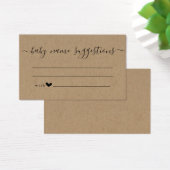 Baby Naam Suggestions Kaart voor Baby shower (Bureau)