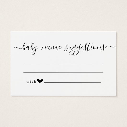 Baby Naam Suggestions Kaart voor Baby shower (Voorkant)