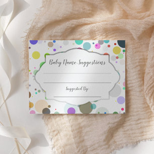 Baby Naam Suggestions Polka Dots Baby shower Informatiekaartje