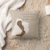 Baby Naam Waterverf Houth Stats Kussen (Deken)