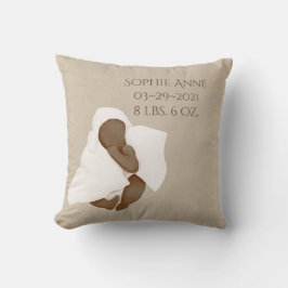 Baby Naam Waterverf Houth Stats Kussen