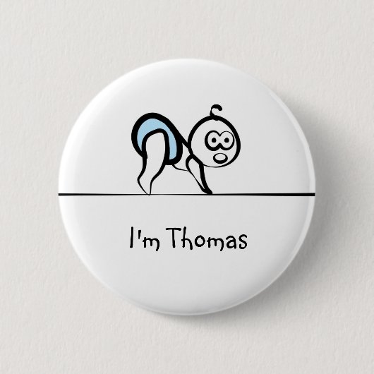 Baby-naamplaatje Ronde Button 5,7 Cm (Voorkant)