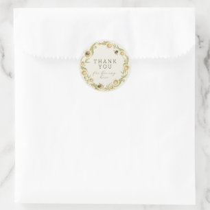 Baby naar Bij Daisy Wildflower Krans Bedankt Ronde Sticker