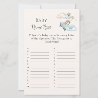 Baby Name Race Bearly Wait Airplane Boy Game