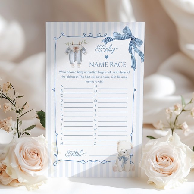 Baby Name Race French Nursery Coquette Bow (Creator heeft geüpload)