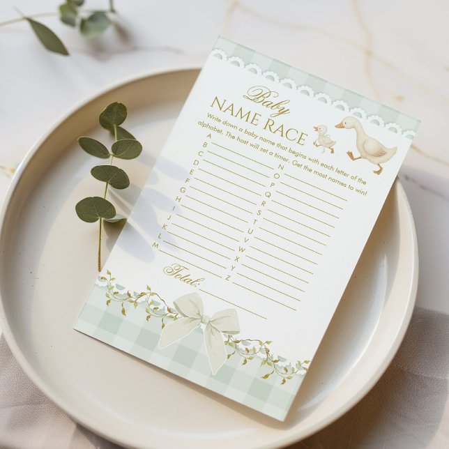 Baby Name Race Goose Sage Baby Shower game (Creator heeft geüpload)