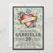 Baby Name Rock en Roll Tattoo Baby shower Kaart (Voorkant)