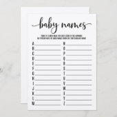 Baby Namen A-Z-Baby shower Programmakaart (Voorkant / Achterkant)