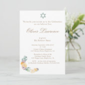 Baby Naming Ceremony Hebreeuwse Uitnodiging (Staand voorkant)