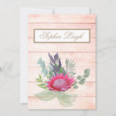 Baby Naming Ceremony Hebrew Floral Rustic Girl Kaart (Achterkant)