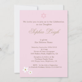 Baby Naming Ceremony Hebrew Girl Pink Kaart