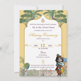 Baby Naming Ceremony Invitation Krishna Namkaran Kaart