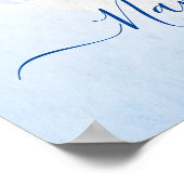 Baby Naming Cradle Ceremony blauw welkomstbord Poster (Hoek)