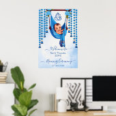 Baby Naming Cradle Ceremony blauw welkomstbord Poster (Thuiskantoor)