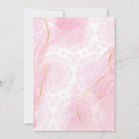 Baby Naming Cradle Indian Ceremony roze sjabloon Kaart (Achterkant)