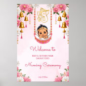 Baby Naming Cradle Indian Ceremony roze welkom Poster (Voorkant)