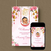 Baby Naming Cradle Indian Ceremony roze welkom Poster