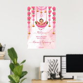 Baby Naming Cradle Indian Ceremony roze welkom Poster (Thuiskantoor)
