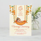 Baby Naming Cradle Indian Ceremony sjabloon Kaart (Staand voorkant)