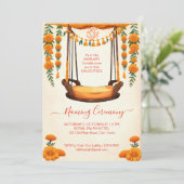 Baby Naming Cradle Indian Ceremony sjabloon Kaart (Staand voorkant)