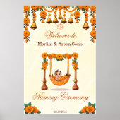 Baby Naming Cradle Indian Ceremony welkomstbord Poster (Voorkant)