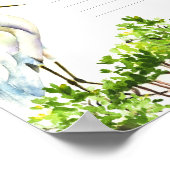 Baby Naming Day Certificaat Witte Heron Mangrove Poster (Hoek)