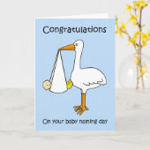 Baby Naming Day Gefeliciteerd met Boy. Kaart (Gele Bloem)