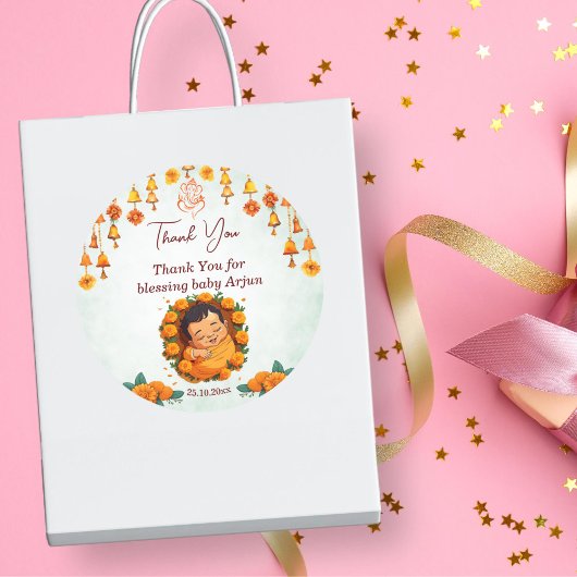 Baby Naming Namkaran Cradle Ceremony gunst Ronde Sticker