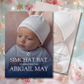 Baby Naming Simchat Bat Photo Simple Invitation Kaart