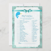 Baby Narwhal Baby Shower Game Kaart (Voorkant)